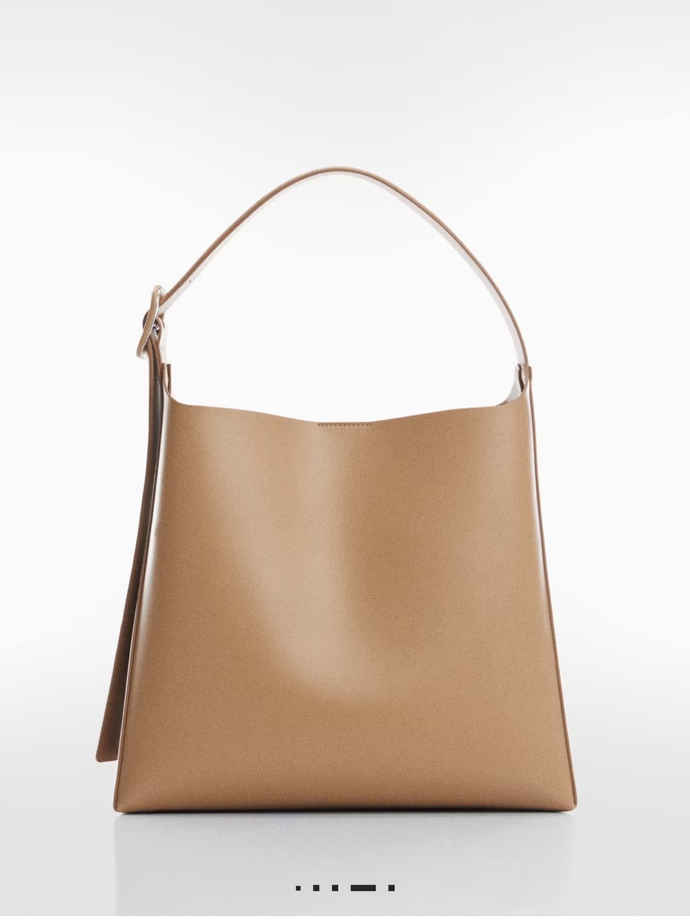 NWT Mango Light Brown Caramel Shopper Bag with Buckle